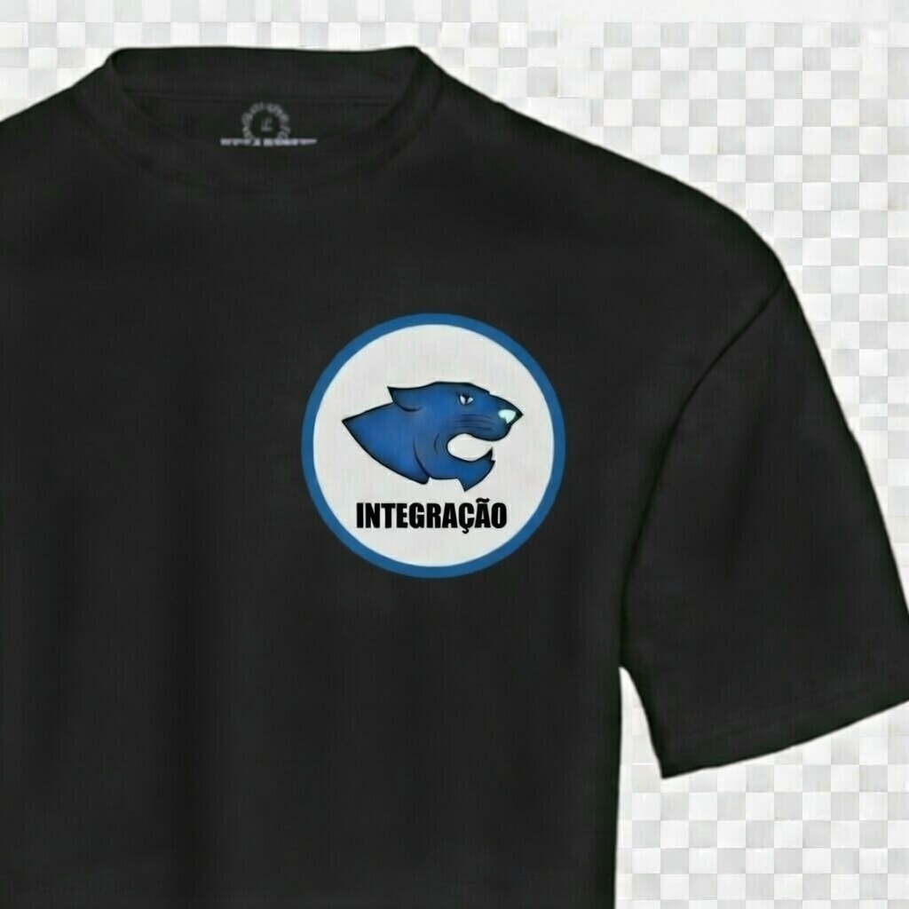 Camiseta Preta Jaguar Azul
